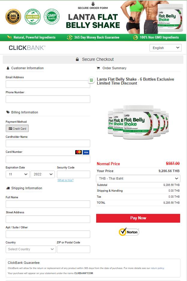 Lanta Flat Belly Shake - Secure checkout